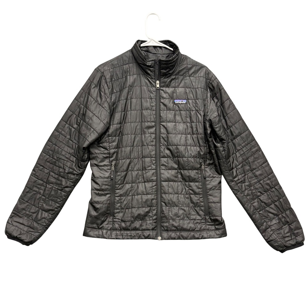 Patagonia Jacket Mens S Black Nano Puff Quilted Insulated Full Zip Lightweight